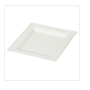 Premium Quality White Bagasse 10inch Square 3CP Plate Biodegradable <b>Tableware</b> for Restaurants Food Delivery and Outdoor Events - Product Image 5