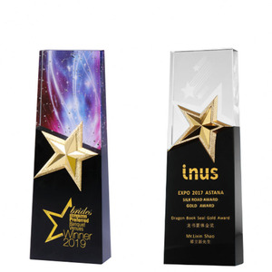 Crystal <b>Trophy</b> With Five Pointed Star Laser Engraved K9 White Crystal Business Gift Award <b>Plaque</b> - Product Image 5