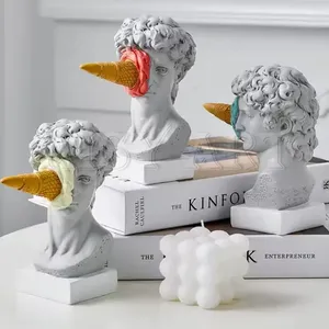 Statua di David in Resina per Arredamento Soggiorno, Figurina della Mitologia Greca Dipinta a Mano, Regalo Aziendale - Product Image 1