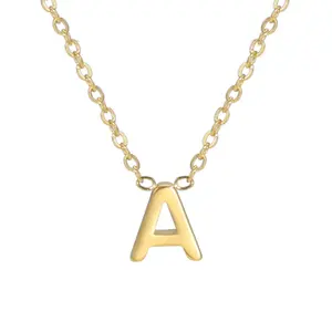 18K Gold 26 Letters Clavicle Chain Low Sensitivity Anti-decolorization Necklace Perfect Gift For Lovers