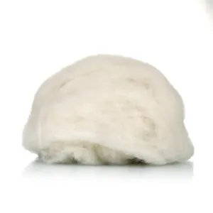 Lana de oveja 100% cardada, suave y flexible, de alta calidad, color blanco