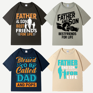 Dfag 300 Gram tinh khiết Hữu Cơ nặng trọng lượng 100% cotton tùy chỉnh quá khổ cha và con trai người bạn tốt nhất mãi mãi hạnh phúc Ngày của Cha Áo Thun - Product Image 3