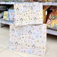 Sac en papier cadeau écologique à motif animalier de dessin animé mignon (Pingouin, Cochon, Dessert) pour promotion de fête d'anniversaire et emballage cadeau