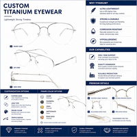 Monturas de Gafas de Lectura Ópticas de Titanio Cuadradas Personalizables Readsun, Diseño Metálico Ligero y Flexible para Adultos
