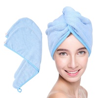 Bambou éponge corail polaire bouclés séchage rapide microfibre serviette cheveux Turban femmes serviette cheveux bonnet fibre serviettes pour cheveux