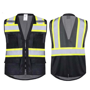 Durable High Visibility Mesh Vest Construction Site Work Vest Customize Surveyor Reflective Safety Warm Vest with Zipper - Product Image 3