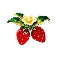 Nieuwe Aardbei Fruit Broche Leuke Dames Kinderen Vergulde Legering Emaille Sjaal Gesp Anti Licht Kleding Pin Bruiloft