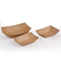 Boîte en papier kraft jetable personnalisée, épaissie, anti-graisse, pour frites, poulet frit, popcorn, steak, emballage résistant à l'huile