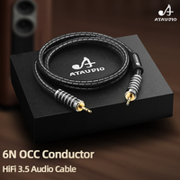 Cable de Audio AUX de 3.5mm Macho a Macho para Teléfono, Computadora, Hifi, 6N OCC, Amplificador, Reproductor de DVD, Altavoz, Auriculares