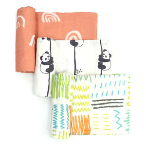 70% 竹 + 30% オーガニックコットンモスリン織り通気性充填防止GOTS認証カスタマイズ可能な赤ちゃんおくるみブランケット - Product Image 5