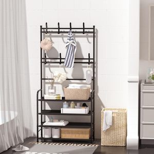 Support de rangement métallique 4 niveaux facile à assembler pour chaussures et vêtements, multi-usages pour salon, entrée, placard – Style moderne – Vente en gros - Product Image 4