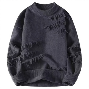 Pull-over unisexe d'hiver à col rond, tricot jacquard personnalisé, respirant, séchage rapide, anti-plis, manches longues, pour hommes, décontracté - Product Image 2