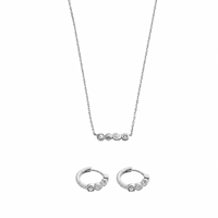 Ensemble collier et boucles d'oreilles en plaqué or avec perles de coquillages marins, bijoux de plage minimalistes, pendentif CZ, cadeau pour femmes, OEM ODM