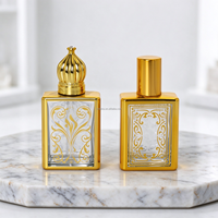 Flacons pulvérisateurs cosmétiques de luxe en verre carré de 15 ml avec bouchon à vis, vides, pour le marché arabe du Moyen-Orient (vente en gros)