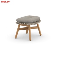 Fauteuil d'extérieur en rotin avec dossier haut, chaise à bascule, pieds en teck, design moderne, pour jardin, offre spéciale