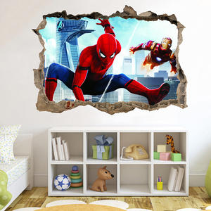 Autocollants muraux <span class=keywords><strong>3D</strong></span> <span class=keywords><strong>Spiderman</strong></span> pour les chambres d'enfants Décoration de la maison Autocollants muraux pour la crèche Décoration de la maison Cadeau pour la chambre d'un garçon Papier peint - Product Image 2