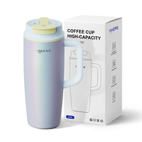 Mug de voyage isotherme en acier inoxydable à double paroi pour café, 920 ml/30 oz, avec poignée, anti-fuite, maintien au chaud 12-24h