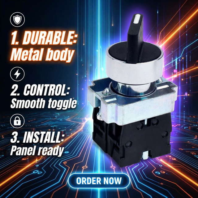 XB4-BD33 22mm XB2-BD21 BD23 BD33 1NO/2NO 2/3 Position Self Locking Selector Knob Switch