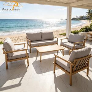 Mobilier <span class=keywords><strong>de</strong></span> jardin moderne Nordic Resort Hotel Ensemble <span class=keywords><strong>de</strong></span> canapés d'extérieur en aluminium avec peinture sur bois et 5 places - Product Image 3