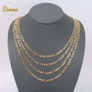 फैक्टरी बेच 5MM 18 20 22 24 inch14k joyeria डे ऑरो laminado इतालवी फिगारो लिंक चेन हार महिलाओं लड़कियों पुरुषों लड़कों - Product Image 5