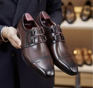 Zapatos Oxford de Vestir para Hombre, Hechos a Mano, de Cuero Genuino, con Punta, Personalizados, Zapatos de Cuero para Hombre que Aumentan la Estatura - Product Image 1