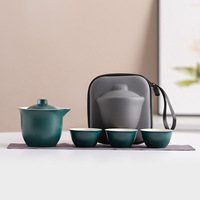Ensemble de thé Gongfu de style chinois en porcelaine théière et tasse portables pour les cadeaux à la maison