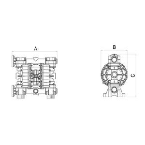 MECLUBE - 028-S700-EF2 ปั๊มไดอะแฟรมคู่แบบใช้ลม รุ่น Mod. SS700 ทำจากสแตนเลส AISI 316 พร้อมปะเก็น - Product Image 2