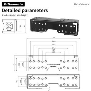 VINmounts Large Dual Mount Base Fish Finder <b>Bracket</b> Durable <b>Black</b> Marine-Grade Aluminum Display Mount for TYQ6 Base VIN-TYQ6-2 - Product Image 2