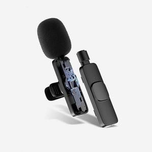 Microphone sans fil portable mini anti-bruit, microphone cravate pour interview, microphone à clipser sur le col - Product Image 4