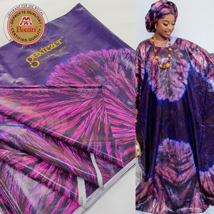<span class=keywords><strong>Tela</strong></span> Bazin Africana Estampada Directa de Fábrica, Material de Costura Original Nigeriano para Mujer, No se Destiñe Después del Lavado - Product Image 1