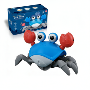 Juguete Electrónico de Cangrejo para Niños de 2 a 4 Años, Juguete Interactivo de Plástico con Sonido y Luz, Simula una Vida Marina - Product Image 1