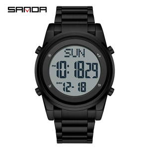 SANDA 6160 Fashion Stainless Steel Strap Digital <strong>Watches</strong> Movement Trendy Outdoor Sports Mode <strong>Teenager</strong> Students Wrist <strong>Watch</strong> Men - Product Image 2