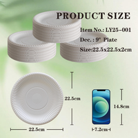 Assiettes jetables de 9 pouces en plastique rempli de minéraux PP Heavy Duty Micro-ondes MFPP Plaques