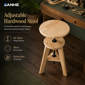Banc de travail en bois massif SANHE pour la création de bijoux avec étau, taille et hauteur personnalisables pour les artisans, la production en série et la vente au détail - Product Image 6