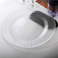 Assiette de présentation en verre côtelé coloré de 33 cm (13 pouces) pour mariages, événements et fêtes