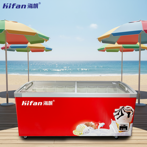 <span class=keywords><strong>Congélateur</strong></span> horizontal commercial grande capacité 220V à refroidissement par air, vitrine à crème glacée à ouverture par le haut, <span class=keywords><strong>congélateur</strong></span> profond - Product Image 4