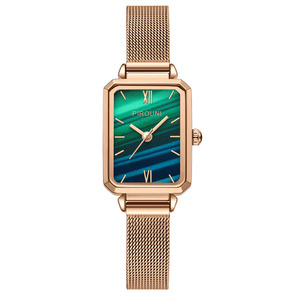 Reloj de cuarzo impermeable cuadrado de lujo con Luz Retro para mujer - Product Image 1