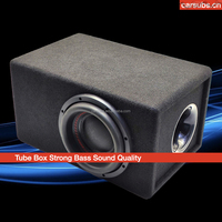 Caja Pasiva de Subwoofer Tipo Tubo de 8 Pulgadas para Camioneta, VAN, SUV, Auto, 500W RMS, Bajos Potentes, Pico de 1000W, Subwoofer con Puerto para Coche de 8"