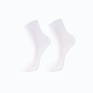 Basic dress solid color white sox 100% combed cotton socks for men