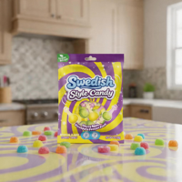 Custom Wholesale Swedish Candy Banana Toffee Strawberry Vanilla Flavor Gelatin Free Halal Certified Source Factory
