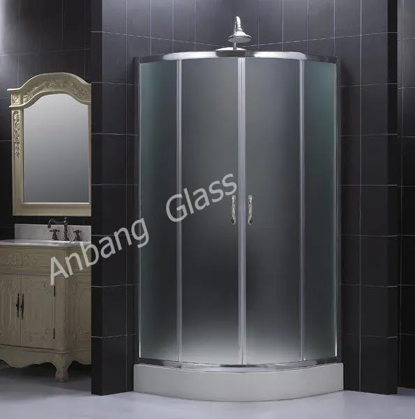 3/4/5/6/8/10/12mm asam Etching /Frosted /Sandblasted / Smoke Glass untuk jendela kamar mandi shower room