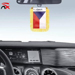 Bandera Colgante para Auto de la República Checa de Alta Calidad con Flecos Dorados, Mini Bandera Nacional para Espejo Retrovisor, Decoración Patriótica - Product Image 5
