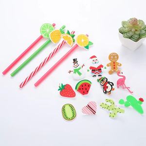 หลอดซิลิโคนสำหรับเพื่อนใช้ในสำนักงาน8มม. แบบกำหนดเองได้นำกลับมาใช้ใหม่ได้ท็อปเปอร์ฟางสำหรับตัวการ์ตูน - Product Image 5