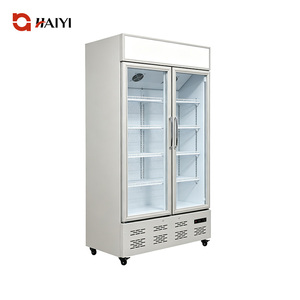 Enfriador de Bebidas Comercial con Doble Puerta, Refrigerador Delgado para Exhibición de Bebidas, Equipo de Refrigeración - Product Image 1