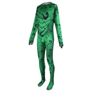 Combinaison de cosplay Riddler verte à motif de signe d'interrogation, costume unisexe pour spectacle sur scène - Product Image 3
