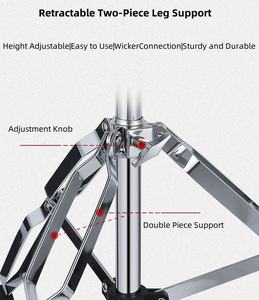 Support pour tambour Kit <span class=keywords><strong>de</strong></span> tambour à hauteur et angle réglables Support <span class=keywords><strong>de</strong></span> <span class=keywords><strong>cymbale</strong></span> avec pédale - Product Image 5