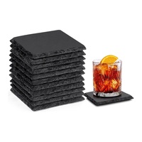 Sous-verres carrés en ardoise naturelle, classiques, en vrac, 10 cm, personnalisables, modernes, épaisseur 5 mm, imprimés UV, pour mariages