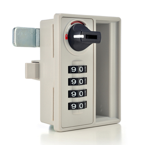 Serrure grise en plastique durable sans entretien à 4 chiffres, à clé maîtresse, pour casier de centre sportif ou d'usine, conforme à la norme ANSI Grade 1 - Product Image 1