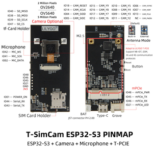En stock – Carte de développement de caméra sans fil LILYGO T-SIMCAM ESP32-S3 originale, compatible T-PCIE SIM - Product Image 3