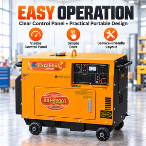 Generador diésel portátil Excalibur <span class=keywords><strong>Dragon</strong></span> Series, generador diésel monofásico/trifásico KDE6500T, 5 Kva silencioso - Product Image 3